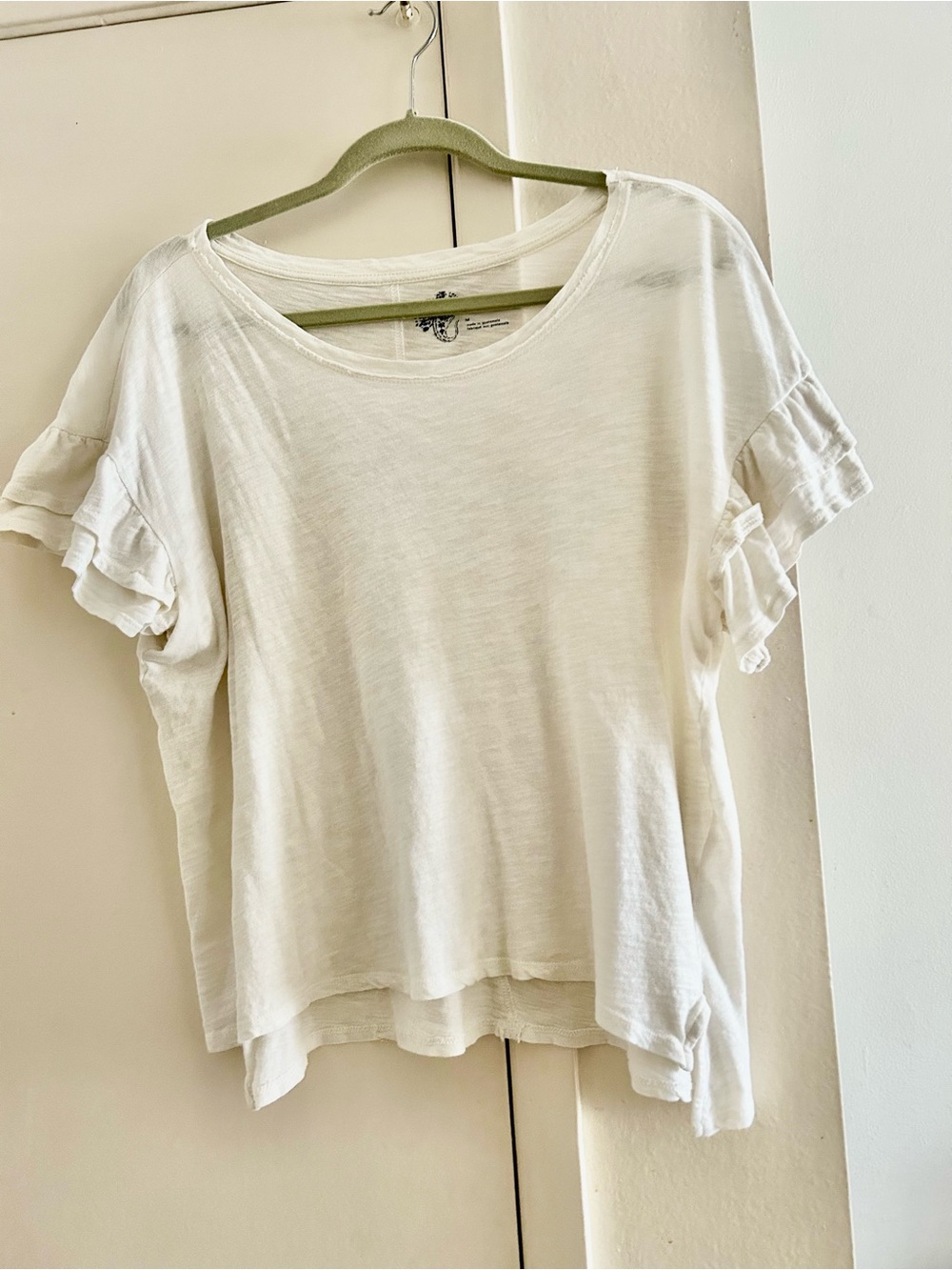 Pilcro White Short-Sleeve Ruffle Tee